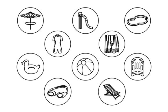Download Swimming Pool Outline Icon Bundle - Swimming pool Collection