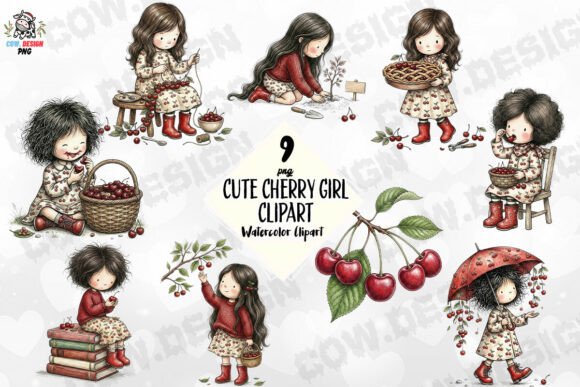 Download Cute Cherry Girl Clipart PNG - Cherry girl Collection