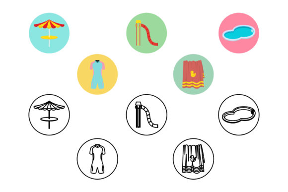 Download Swimming Pool Fill Outline 2 Icon Bundle - Swimming pool Collection