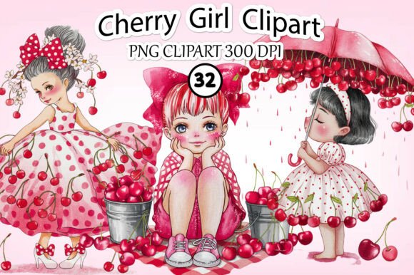 Download Whimsical Cherry Girl Clipart - Cherry girl Collection